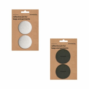 BOOKMAN Reflektierende Buttons (2 Stk, Silber / Schwarz)