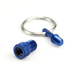 Ventiladapter Sclaverand (SV) und Dunlop (DV) auf Auto-Ventil (AV) mit Schlüsselring (Blau)