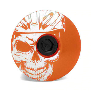 KustomCaps Ahead Steuersatz Kappe Cycling Skull (Orange)