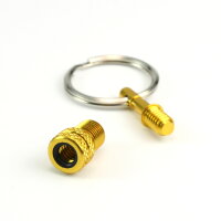 Ventiladapter Sclaverand (SV) und Dunlop (DV) auf Auto-Ventil (AV) mit Schlüsselring (Gold)