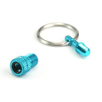Valve Adapter (SV/AV) with Key Ring (Turquoise)