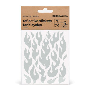 BOOKMAN Reflective Stickers Flames (White / Silver)