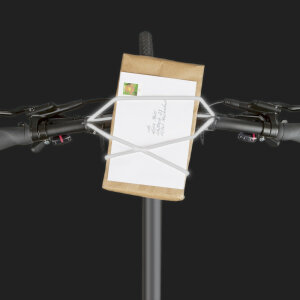 Carryyygum - Small handlebar rack (white, reflective)