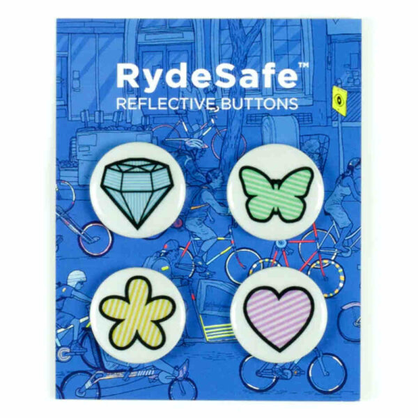 RydeSafe - Reflektierende Buttons "Cuteness" (4er-Pack)