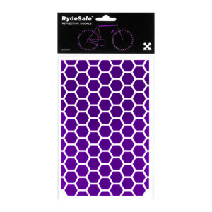 RydeSafe Reflective Stickers Hexagon LARGE (Purple)