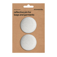 BOOKMAN Reflective Pin for Bags and Garments (2 pcs., silver  / black)