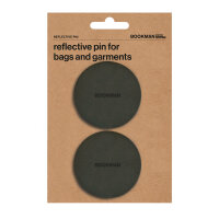 BOOKMAN Reflective Pin for Bags and Garments (2 pcs., silver  / black)